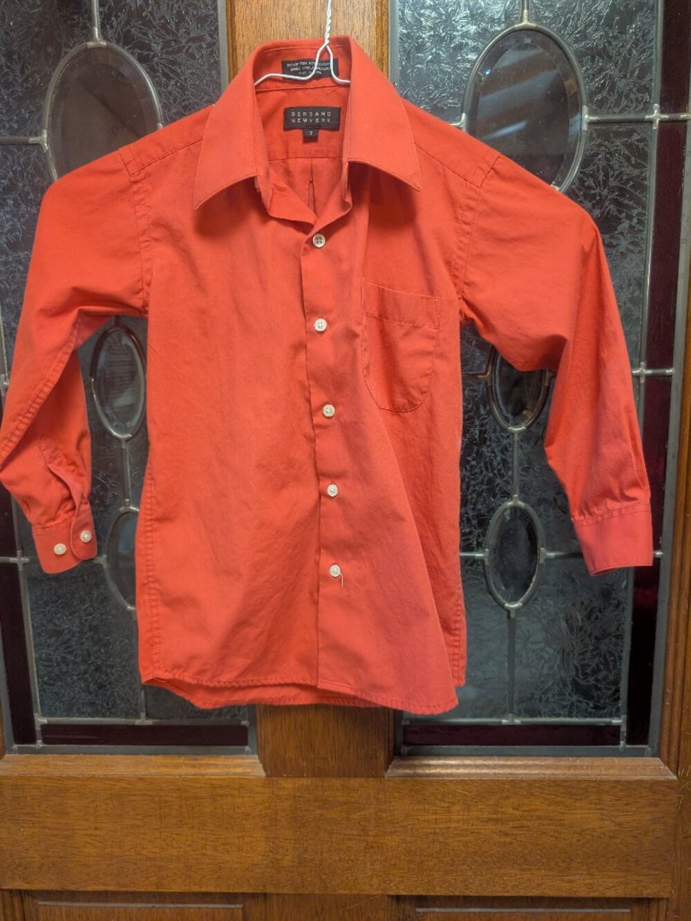 Boys Redish-Orange dress shirt, size 7